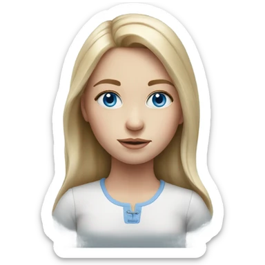 realistic portrait of a girl with blue eyes sticker