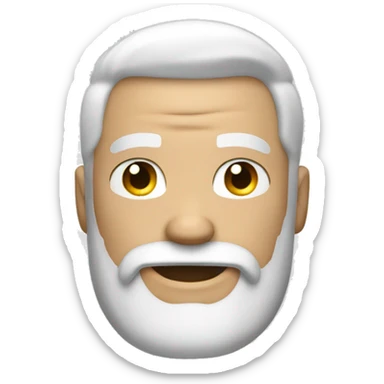 Muscled guy with white hair and beard curling  sticker
