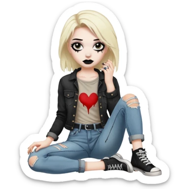 Alternative grunge person sticker