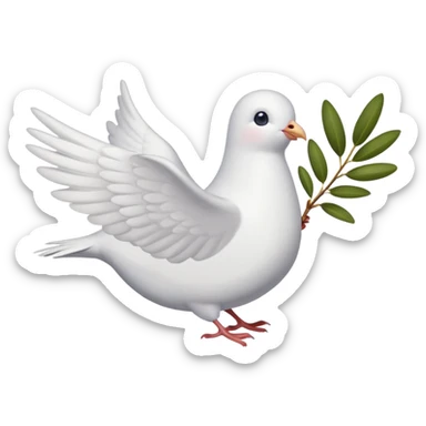 a dove with an olive branch and a peace sign, symbolizing peace and harmony sticker
