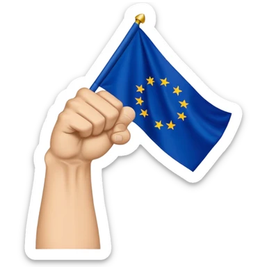 Fist up with eu flag sticker