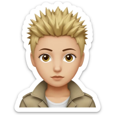masc lesbian hazel eyes dirty blonde short spiky hair sticker