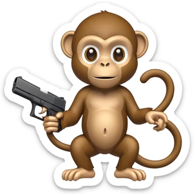 Monkey with a Glock sticker