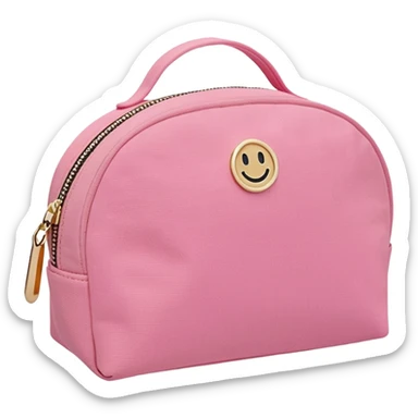 stoney clover lane makeup bag with no patches on it and no handle and no quilting and a circle zipper puller sticker