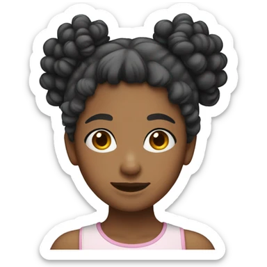 A girl with curly hair  pigtails sticker