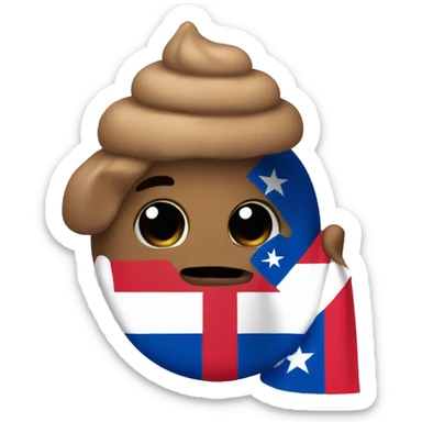 poo emoji with puerto rican flag sticker