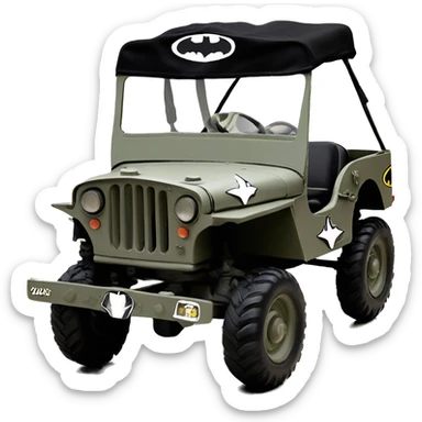 Batgirl’s 1942 Willy’s  army jeep rc car sticker
