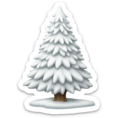 White frosted christmas tree sticker