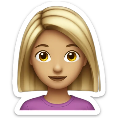 Girl with split dye sticker