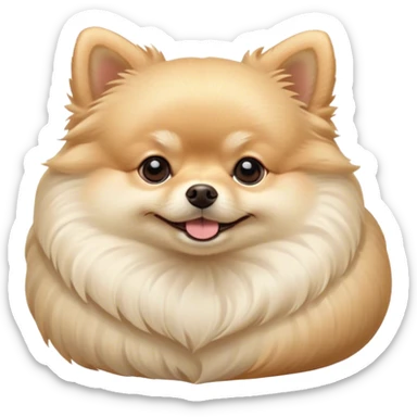 Meme-Worthy Cute Sleeping Cream Pomeranian Portrait Emoji, Head resting peacefully with a contented smile, showcasing a delightfully compact build and a luxuriously soft, fluffy cream Fur, eyes shut in a serene nap, Simplified yet hilariously adorable features, highly detailed, glowing with a soft, drowsy light, high shine, relaxed and utterly lovable, stylized with an air of playful laziness, bright and heartwarming, soft glowing outline, capturing the essence of a comically sleepy companion, so meme-worthy it feels like it could instantly become the next viral sensation of adorable slumber! sticker