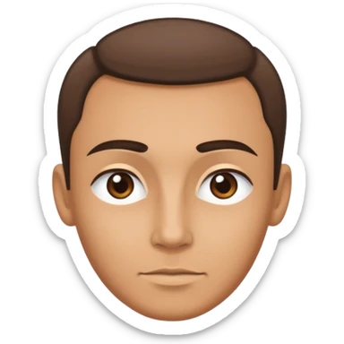emoji of a human forehead, simple and clean cartoon style, only showing the upper part of the face from eyebrows to hairline sticker