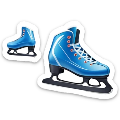 An icon showing a pair of speed skates gliding on an icy track, leaving sharp trails. The background features a grand speed skating arena with spectators, bright lights, and a winter landscape visible through the open structure. Transparent background enhances the dynamic motion. sticker