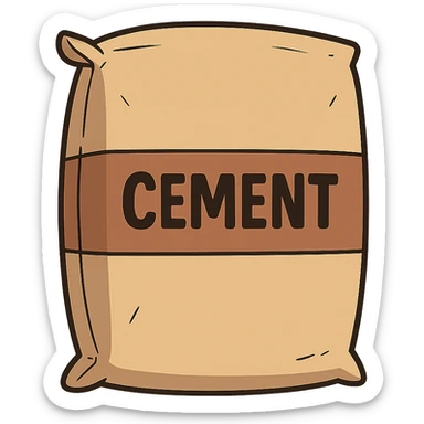 flat cement bag, simple, clear, construction material sticker