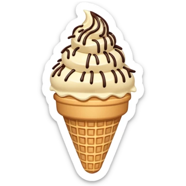 Vanilla ice cream cone with chocolate sprinkles sticker