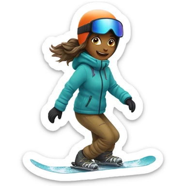 Girl snowboarding  sticker