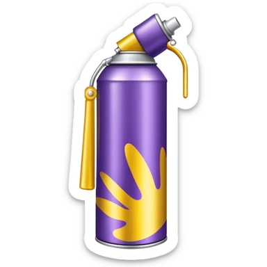 Créer moi un emoji d'une bombe de peinture violette et jaune  sticker