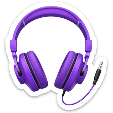 purple open journal with purple headphones on top sticker