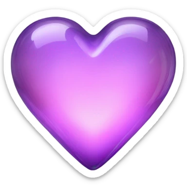 Neon glass mauve heart  sticker