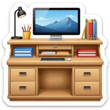 desktop with cabinet sticker