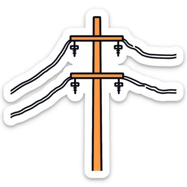 high voltage electrical pole with power lines sticker