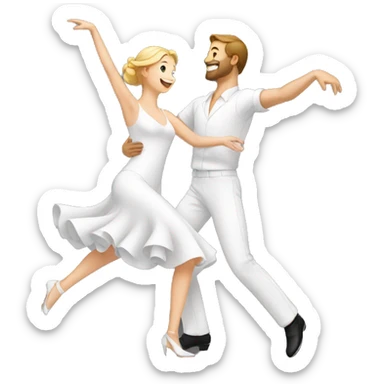 dance and celebrate white couple sticker