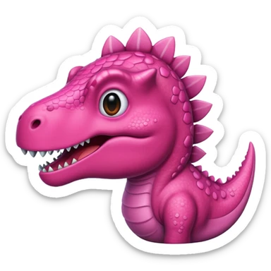 Crea un emoji de un dinosaurio de color rosa sticker