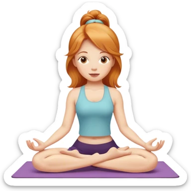 Strawberry blonde girl doing yoga sticker