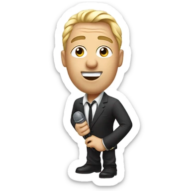 white french with mic standup comedian with micro sticker