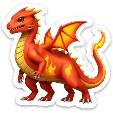 Fiery bony Charmeleon-Zeraora-Salandit-fusion sticker