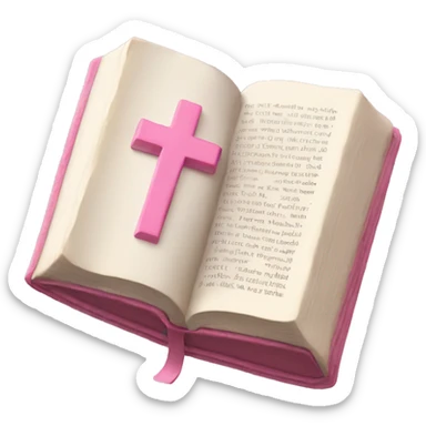 Light pink Bible opened no cross sticker