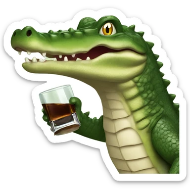 Crocodile drinking fernet branca sticker