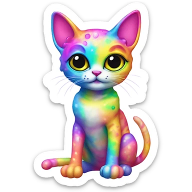Lisa frank alien cat with antennas ￼ sticker