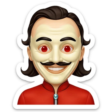 Emoji de la película La casa de papel máscara y la ropa rojo y la máscara color crema  realista  sticker
