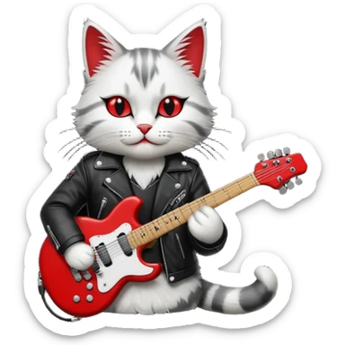 rock n roll cat sticker