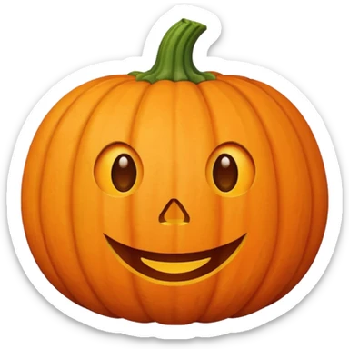 Pumpkin with blush nd cute face sticker