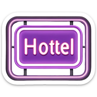 Mauve retro hotel sign sticker