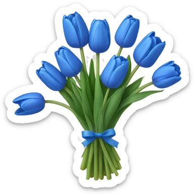 blue tulip bouquet  sticker