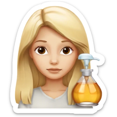 Blond girl with long hair + skin care  sticker