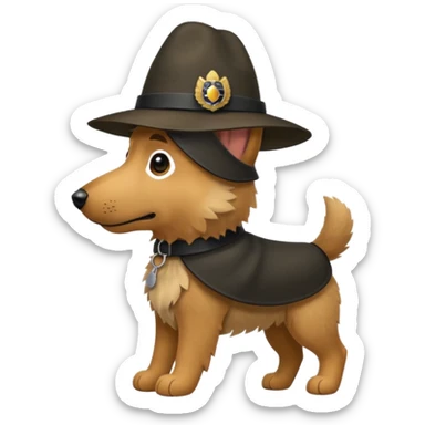 berger allemand debout avec un chapeau sticker