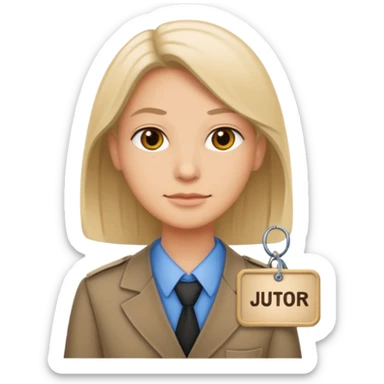 civilian juror with nametag sticker
