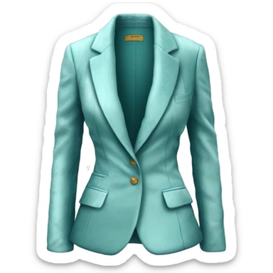 Hyper Realistic isolated velvet light robins egg blue feminine blazer jacket. sticker