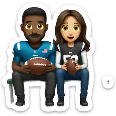 Couple-watching-American-football sticker
