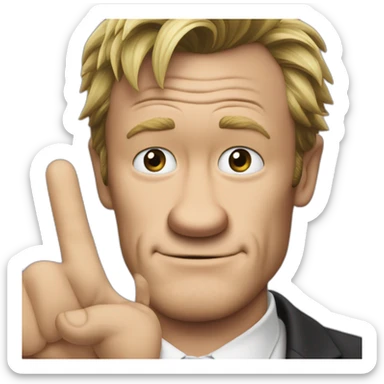 barney stinson pointing index and middle finger from his eyes towards camera sticker
