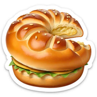 single golden brown soft textured Kartoffelbrötchen sticker