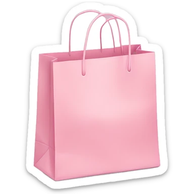 light pink shopping bag with bow sticker
