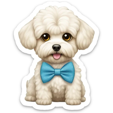 maltipoo with bow tie sticker