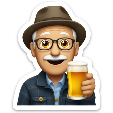 Grandad with beer sticker