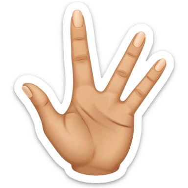 Una mano con estas características el dedo índice apuntando hacia arriba, los dedos medio y anular doblados hacia adentro, y el pulgar tocando el meñique sticker