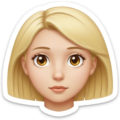 Teenage girl with blonde short hair and hazel eyes sticker