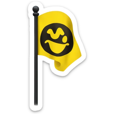 A smiley with a flag of Borussia dortmund in his hand sticker